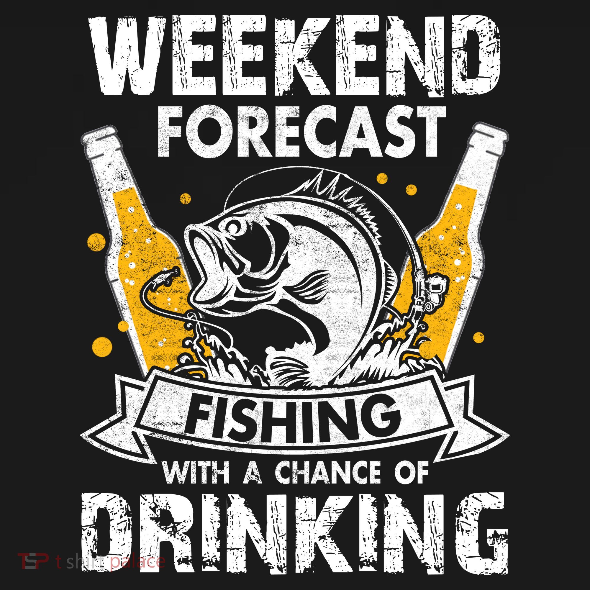 Weekend Forecast Fishing With Chance Drinking Cold Beer Bucket Hat