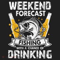 Weekend Forecast Fishing With Chance Drinking Cold Beer Urban Oversized Heavyweight T-Shirt thumb 2