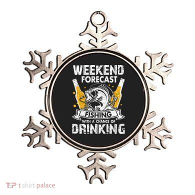 Weekend Forecast Fishing With Chance Drinking Cold Beer Ornament
