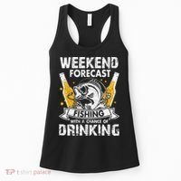 Weekend Forecast Fishing With Chance Drinking Cold Beer Women's Tank Top thumb 0
