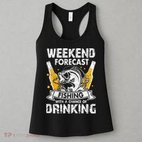 Weekend Forecast Fishing With Chance Drinking Cold Beer Women's Tank Top thumb 3