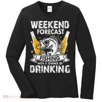 Weekend Forecast Fishing With Chance Drinking Cold Beer Women's Long Sleeve Shirt thumb 0