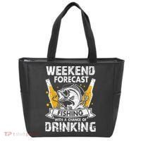 Weekend Forecast Fishing With Chance Drinking Cold Beer Tote Bag thumb 0