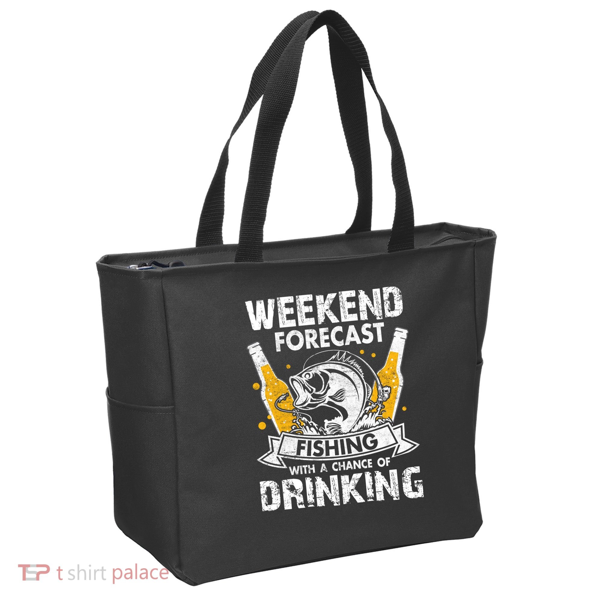 Weekend Forecast Fishing With Chance Drinking Cold Beer Tote Bag