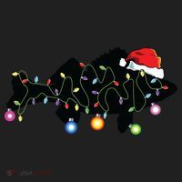 Walleye Fishing Funny Christmas Lights Fish Santa Hat Gift Women's Sweatshirt thumb 2