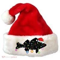 Walleye Fishing Funny Christmas Lights Fish Santa Hat Gift Santa Hat thumb 0