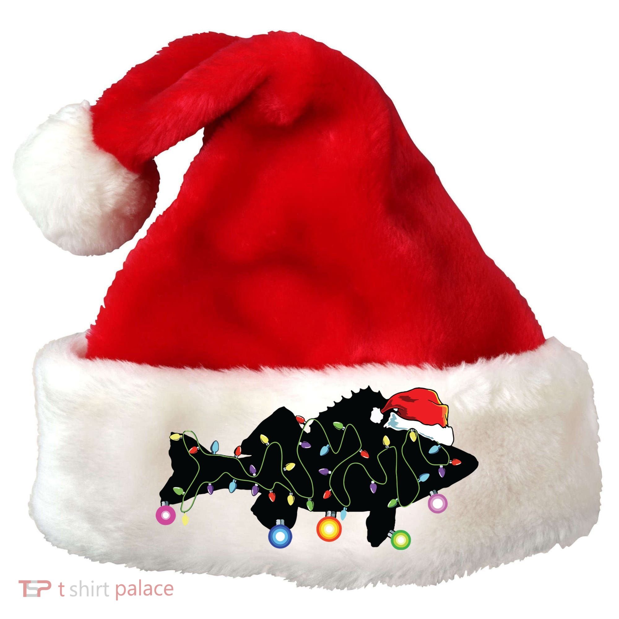 Walleye Fishing Funny Christmas Lights Fish Santa Hat Gift Santa Hat