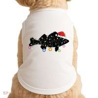 Walleye Fishing Funny Christmas Lights Fish Santa Hat Gift Doggie Tank thumb 0