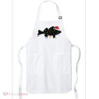 Walleye Fishing Funny Christmas Lights Fish Santa Hat Gift Apron thumb 0