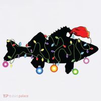 Walleye Fishing Funny Christmas Lights Fish Santa Hat Gift Women's Hoodie thumb 2