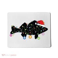 Walleye Fishing Funny Christmas Lights Fish Santa Hat Gift Mousepad thumb 0
