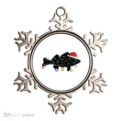 Walleye Fishing Funny Christmas Lights Fish Santa Hat Gift Ornament