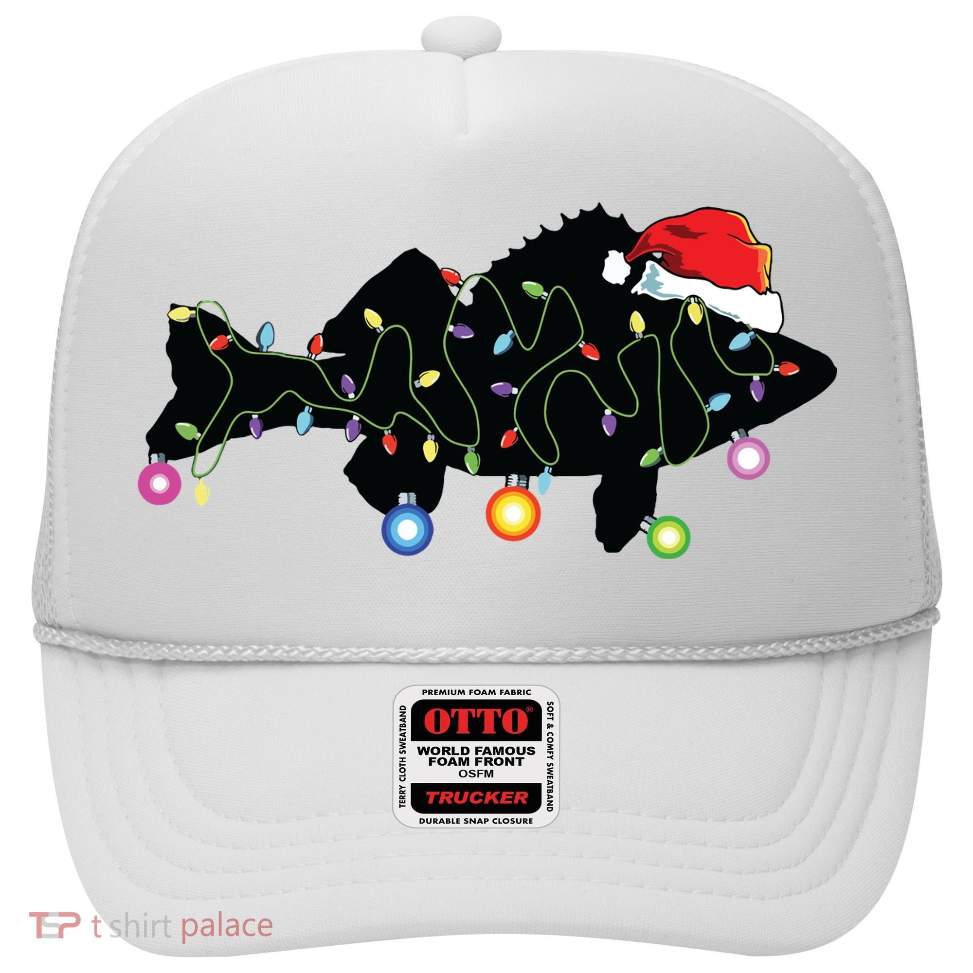 Walleye Fishing Funny Christmas Lights Fish Santa Hat Gift Hat