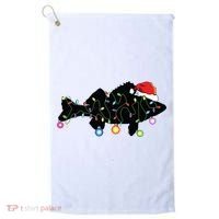 Walleye Fishing Funny Christmas Lights Fish Santa Hat Gift Golf Towel thumb 0
