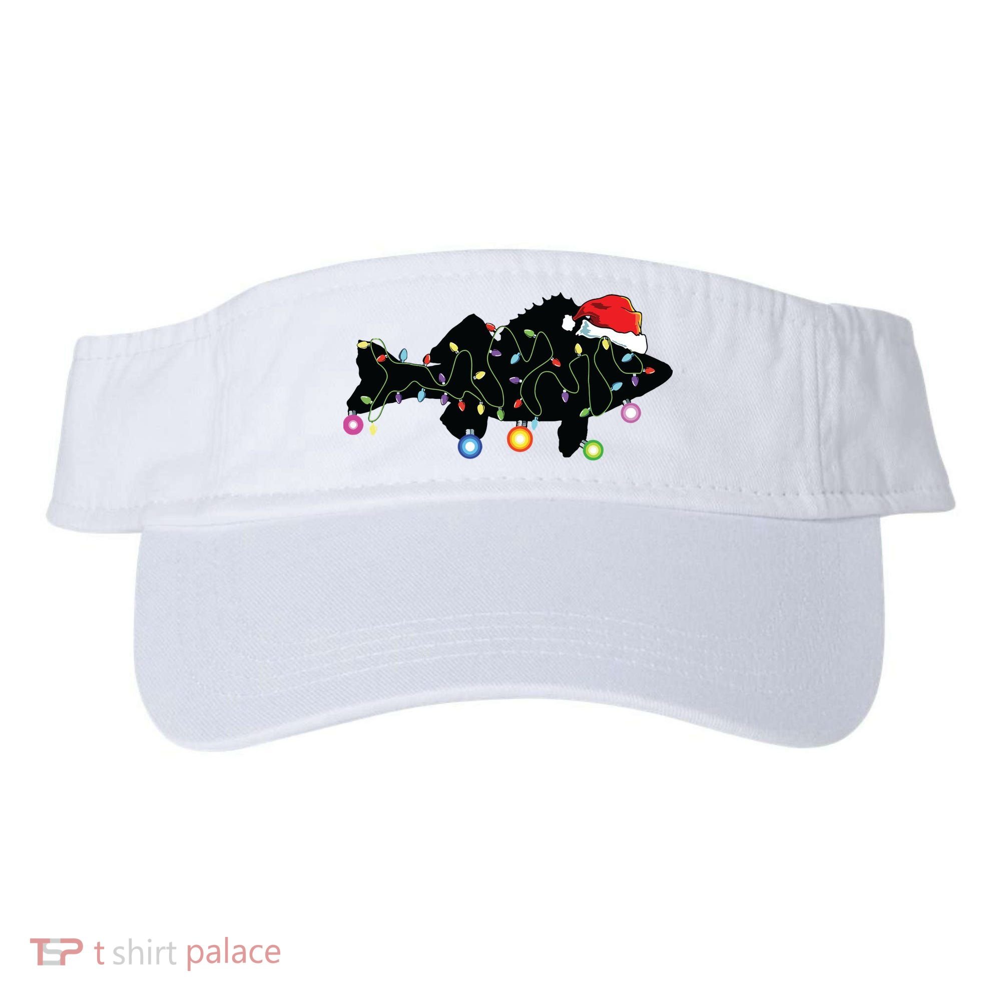 Walleye Fishing Funny Christmas Lights Fish Santa Hat Gift Visor
