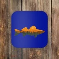 Walleye Fishing Forest Nature Wildlife Fisherman Coaster thumb 0