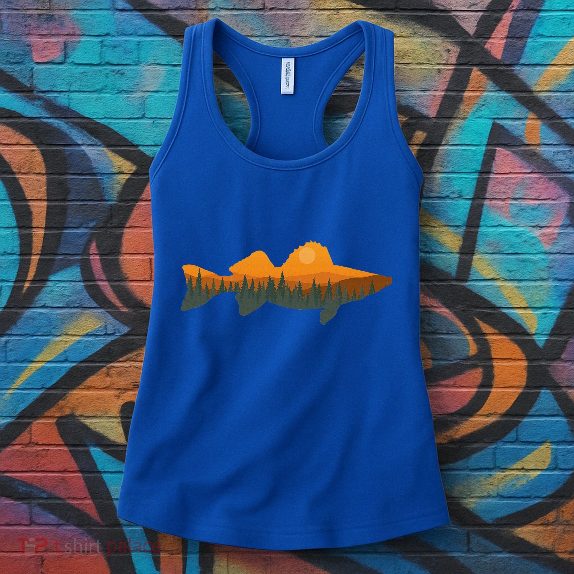 Walleye Fishing Forest Nature Wildlife Fisherman Women's Tank Top