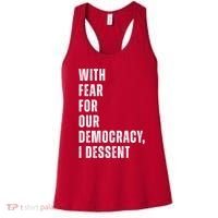 With Fear For Our Democracy I Dissent Quote Women's Tank Top thumb 0