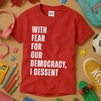 With Fear For Our Democracy I Dissent Quote Kids T-Shirt thumb 3