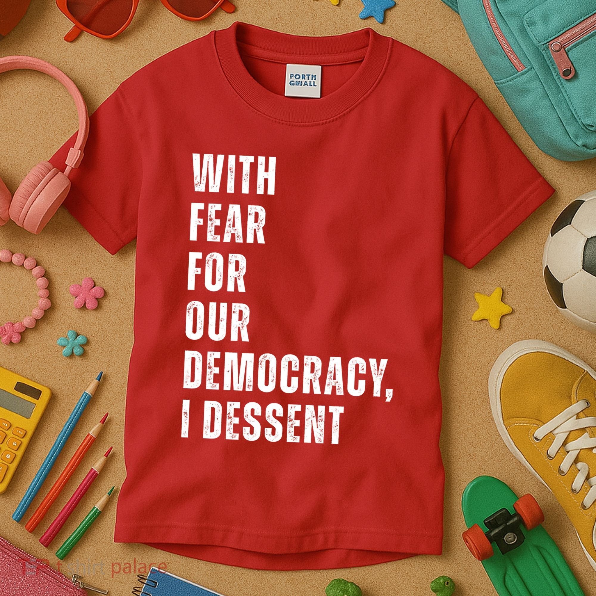 With Fear For Our Democracy I Dissent Quote Kids T-Shirt