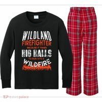 Wildland Firefighter Fireman Firefighting Quote Kids Long Sleeve Plaid Pajama Set thumb 0