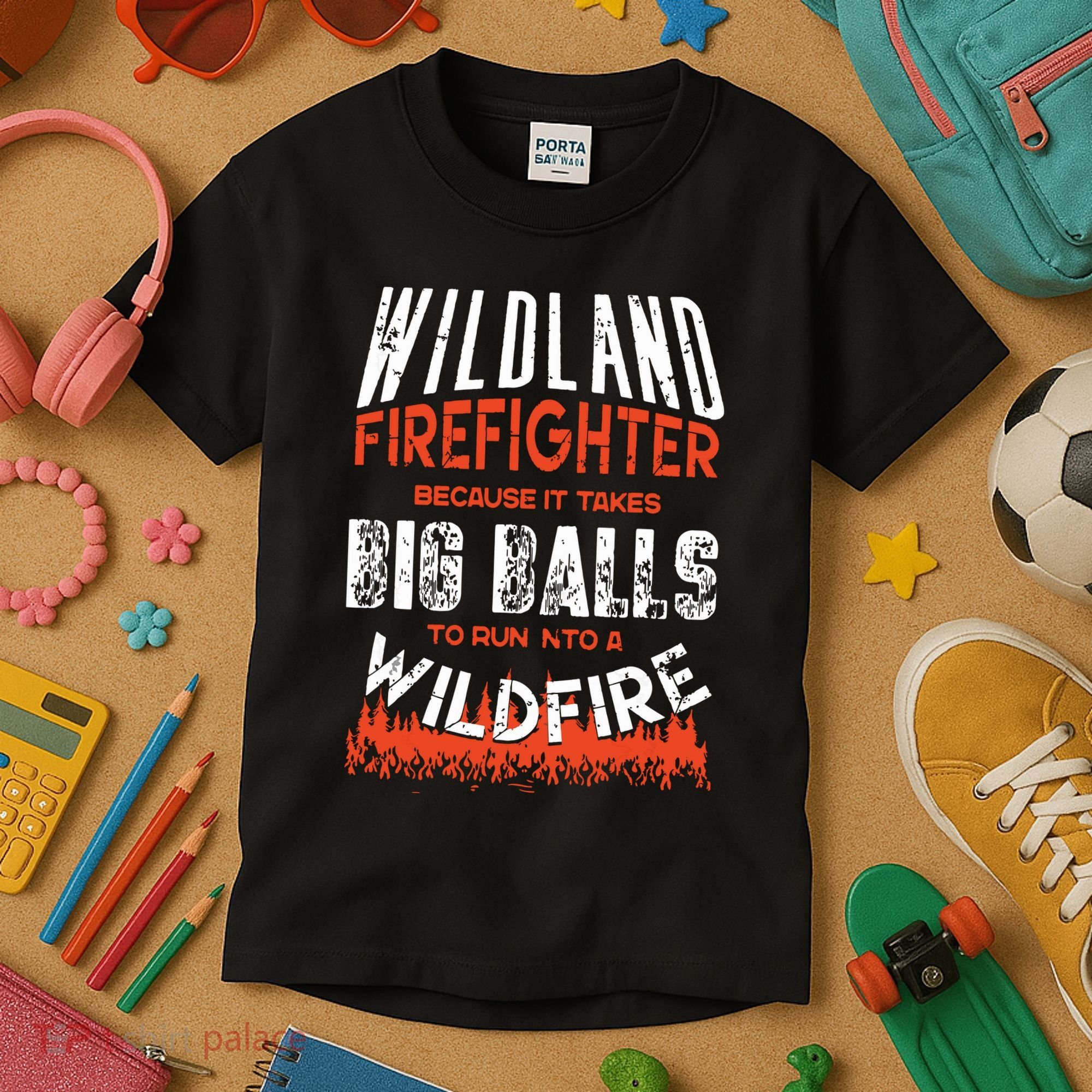 Wildland Firefighter Fireman Firefighting Quote Kids T-Shirt