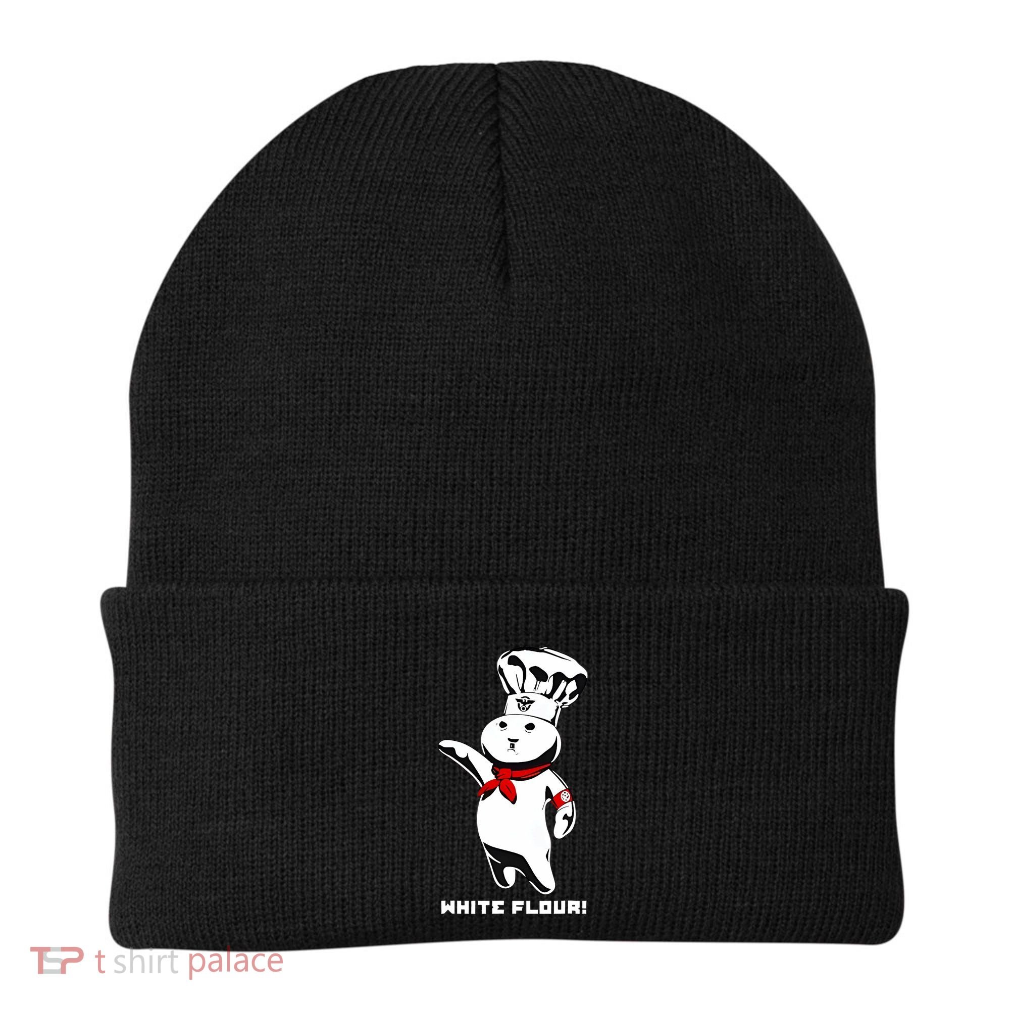 White Flour Funny Beanie