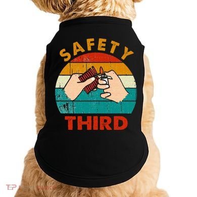 Warning Fireworks Firecrackers Safety Third 4th Of July Doggie Tank