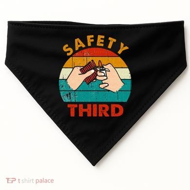 Warning Fireworks Firecrackers Safety Third 4th Of July USA-Made Doggie Bandana