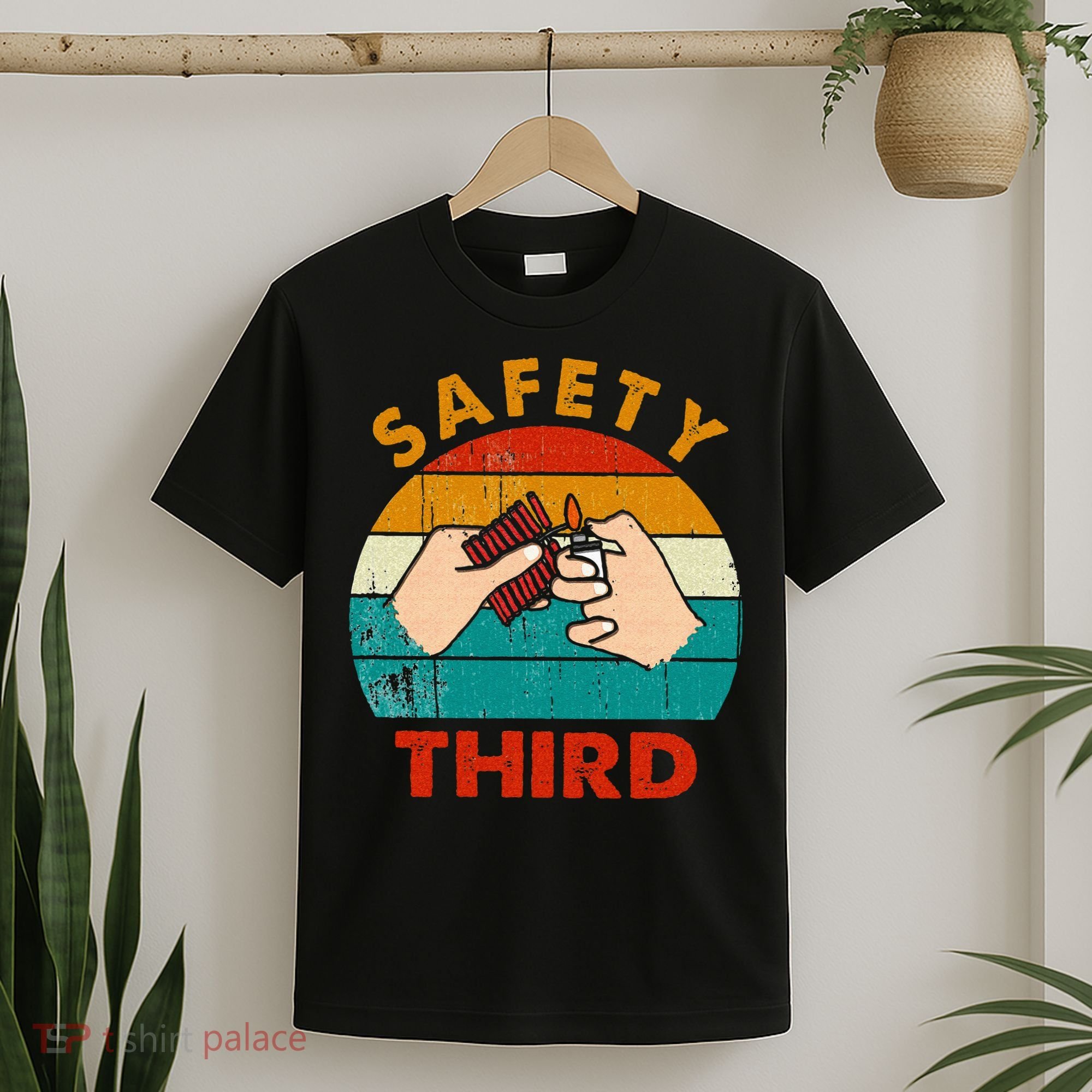 Warning Fireworks Firecrackers Safety Third 4th Of July T-Shirt