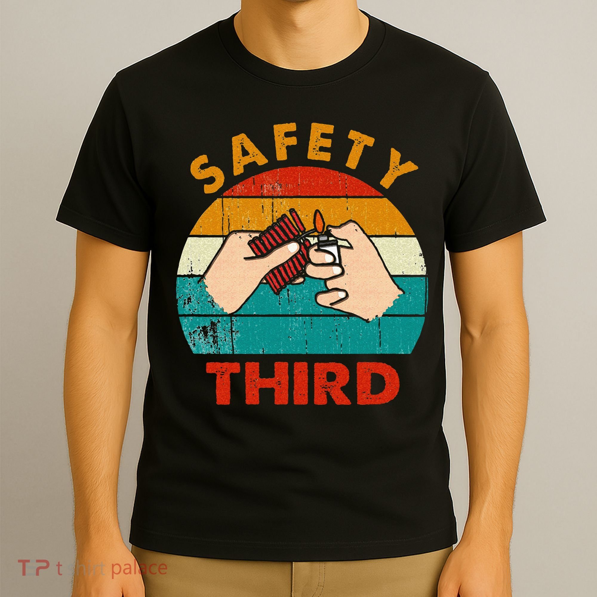 Warning Fireworks Firecrackers Safety Third 4th Of July T-Shirt