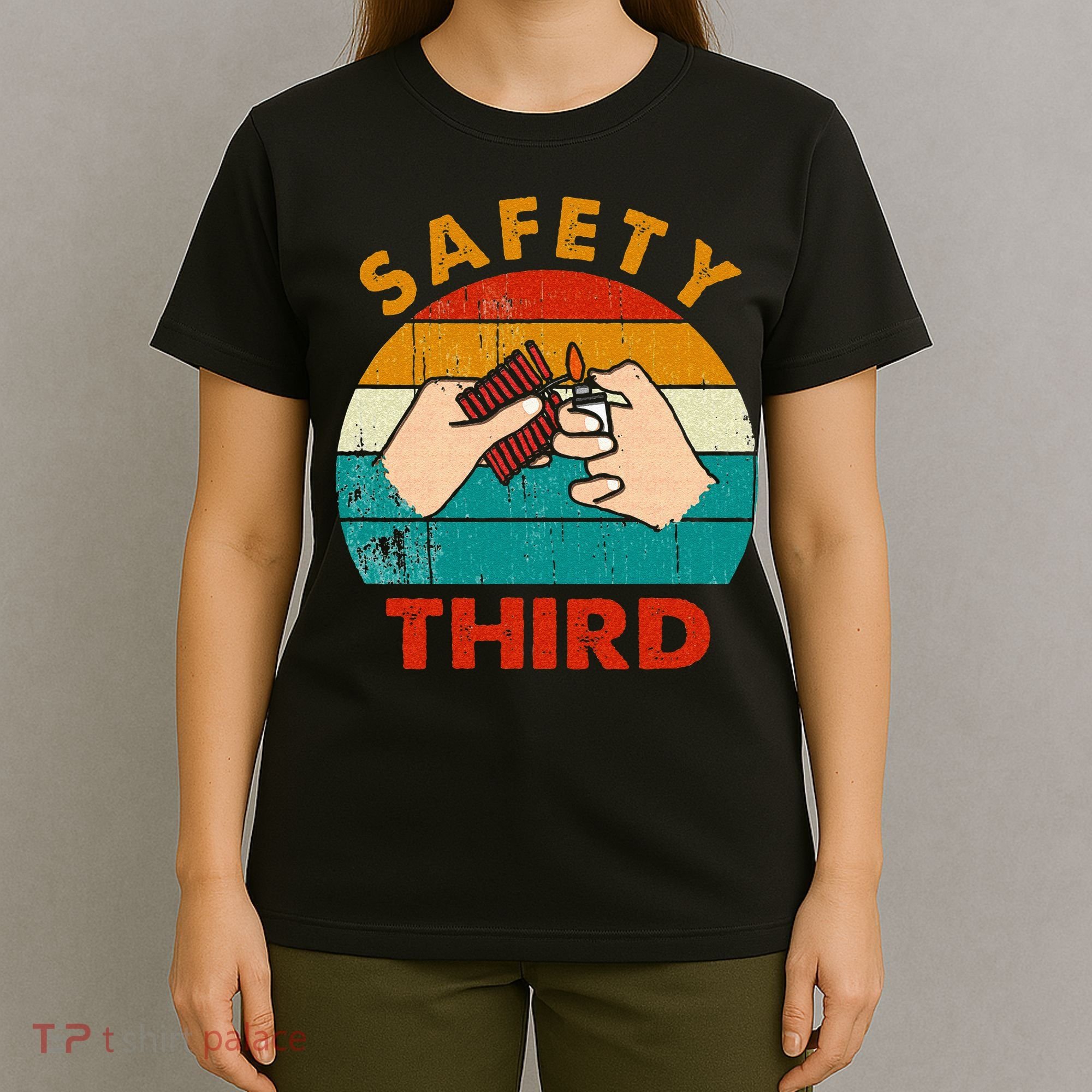 Warning Fireworks Firecrackers Safety Third 4th Of July T-Shirt