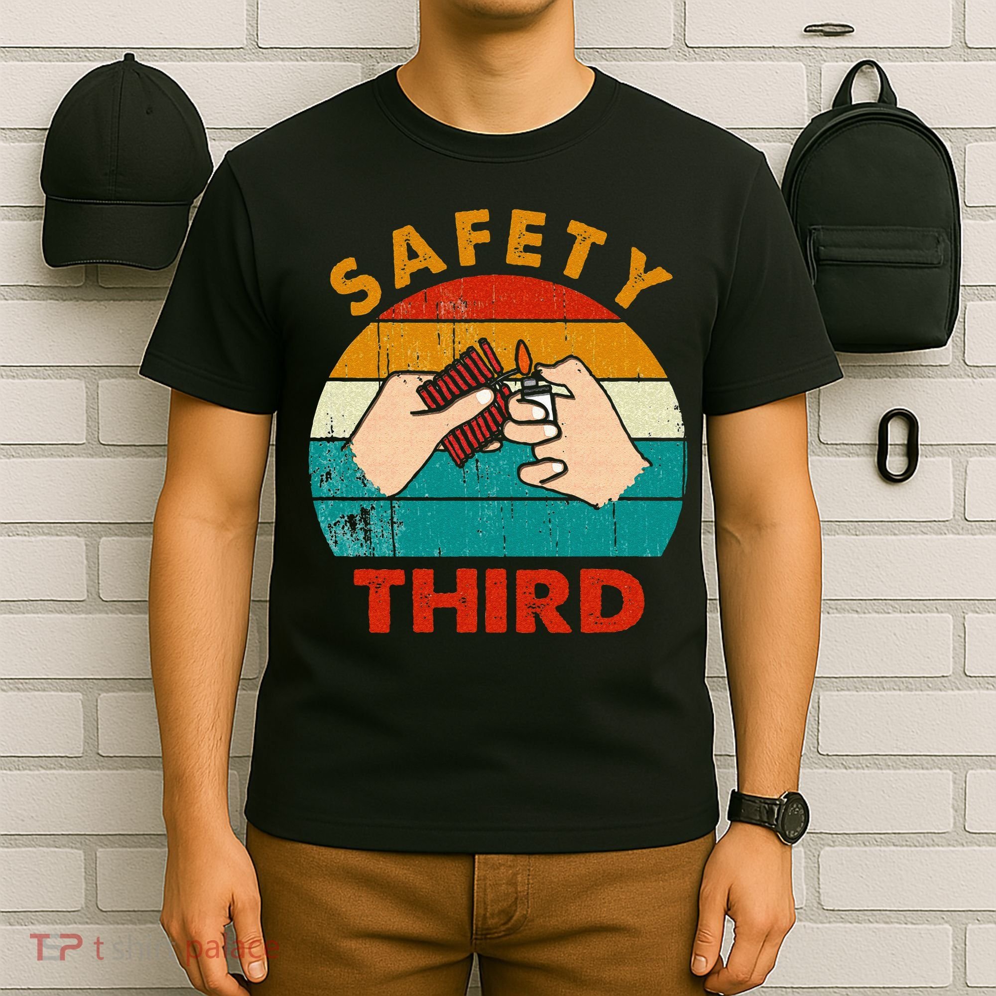 Warning Fireworks Firecrackers Safety Third 4th Of July T-Shirt