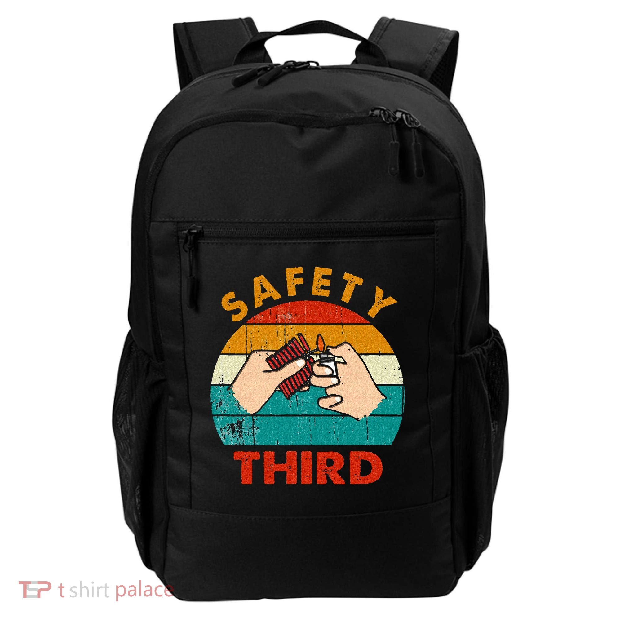 Warning Fireworks Firecrackers Safety Third 4th Of July Backpack