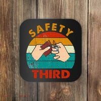 Warning Fireworks Firecrackers Safety Third 4th Of July Coaster thumb 0