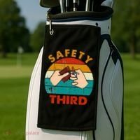 Warning Fireworks Firecrackers Safety Third 4th Of July Golf Towel thumb 2