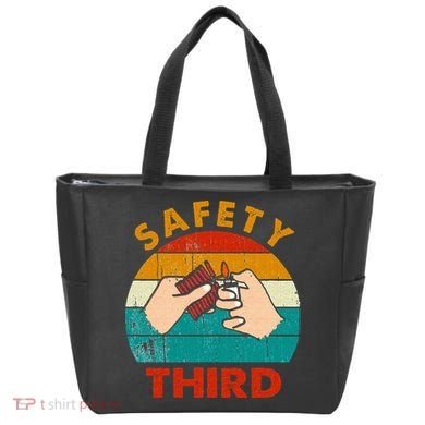 Warning Fireworks Firecrackers Safety Third 4th Of July Tote Bag