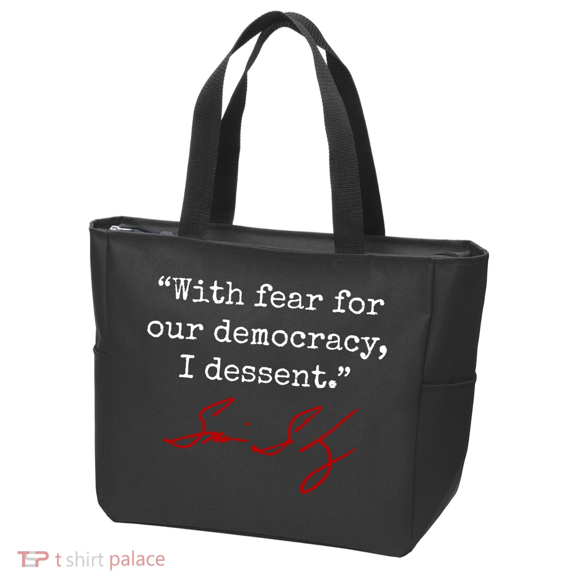 With Fear For Our Democracy I Dissent Tote Bag