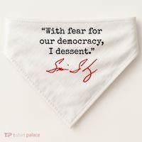 With Fear For Our Democracy I Dissent USA-Made Doggie Bandana thumb 0