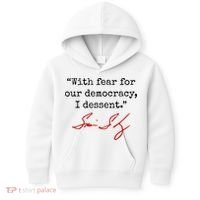 With Fear For Our Democracy I Dissent Kids Hoodie thumb 0