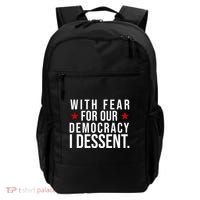 With Fear For Our Democracy I Dessent Backpack thumb 0