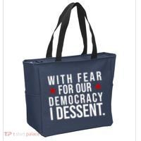 With Fear For Our Democracy I Dessent Tote Bag thumb 2