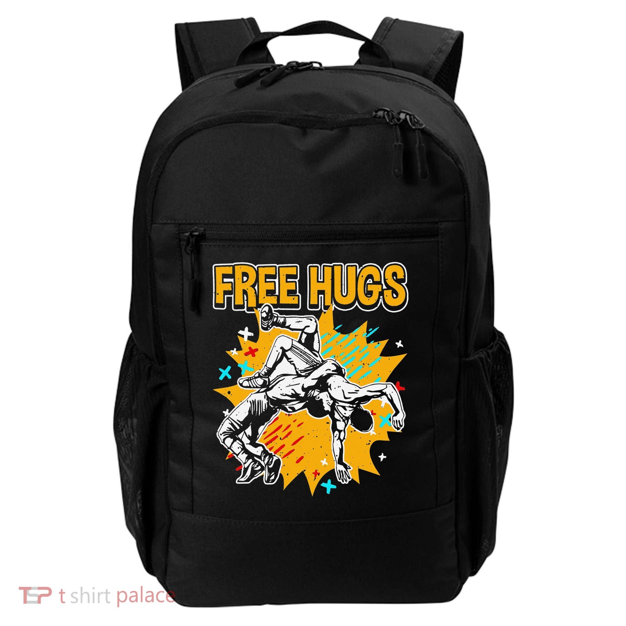 Wrestling Funny Free Hugs Wrestling Coach  Backpack