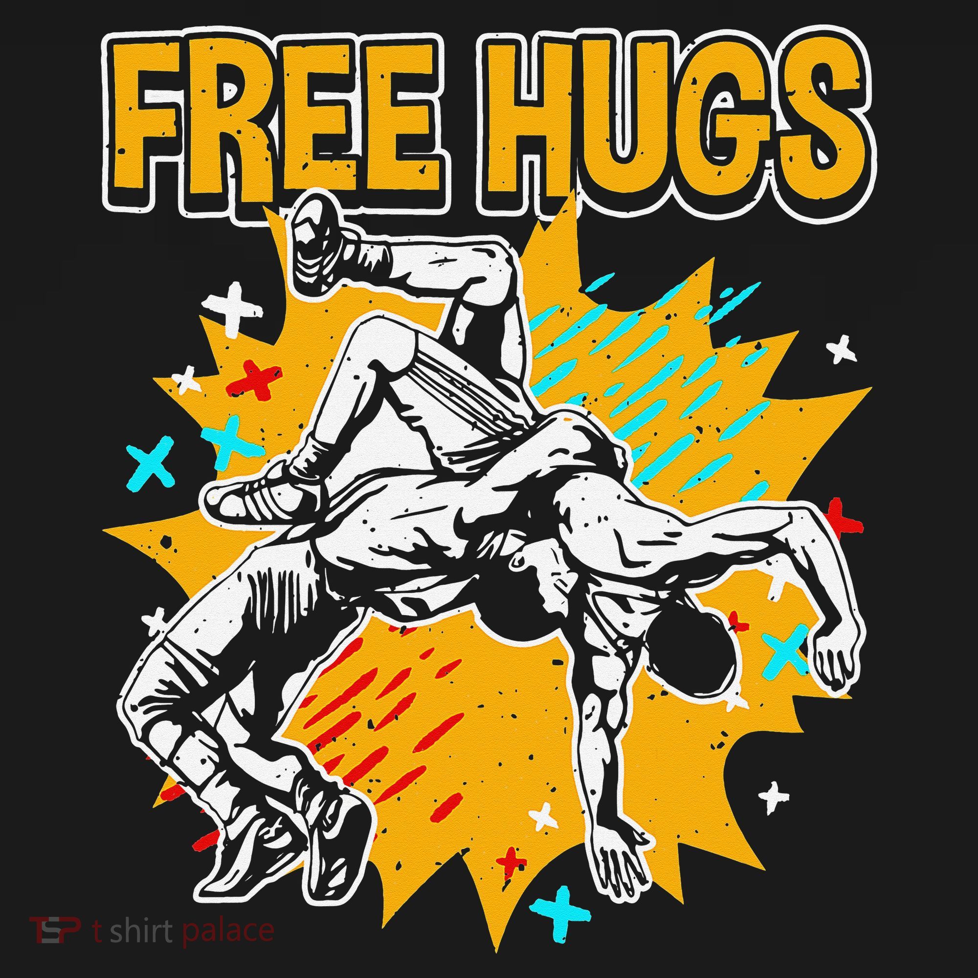 Wrestling Funny Free Hugs Wrestling Coach  Women's Hoodie
