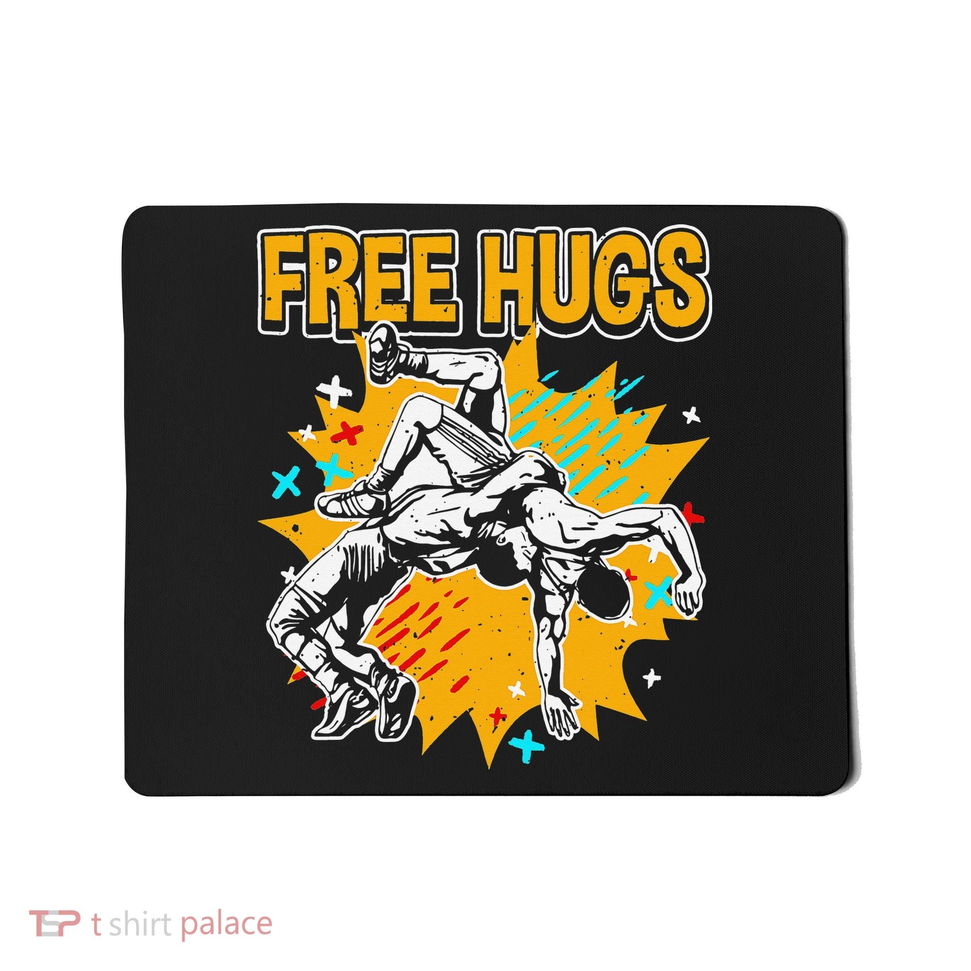 Wrestling Funny Free Hugs Wrestling Coach  Mousepad