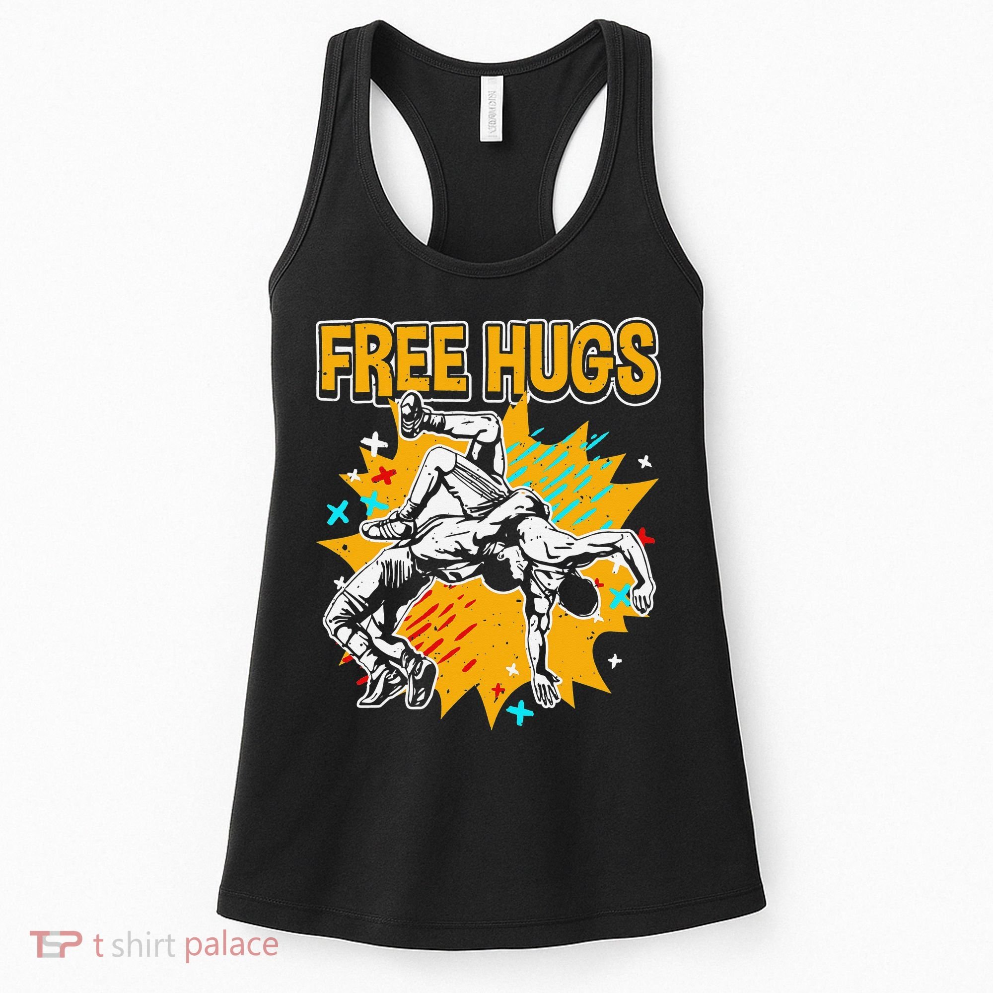 Wrestling Funny Free Hugs Wrestling Coach  Women's Tank Top