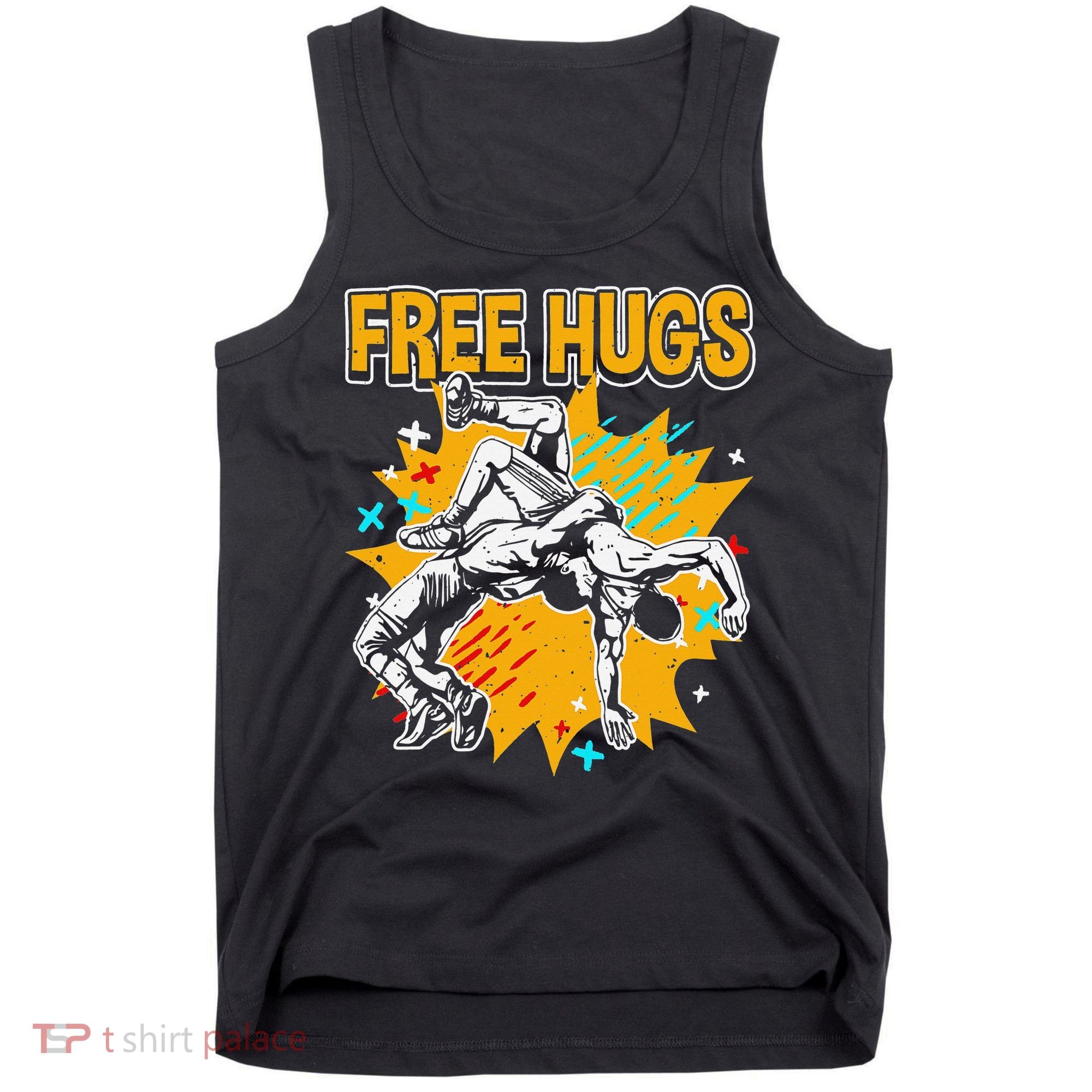 Wrestling Funny Free Hugs Wrestling Coach  Tank Top