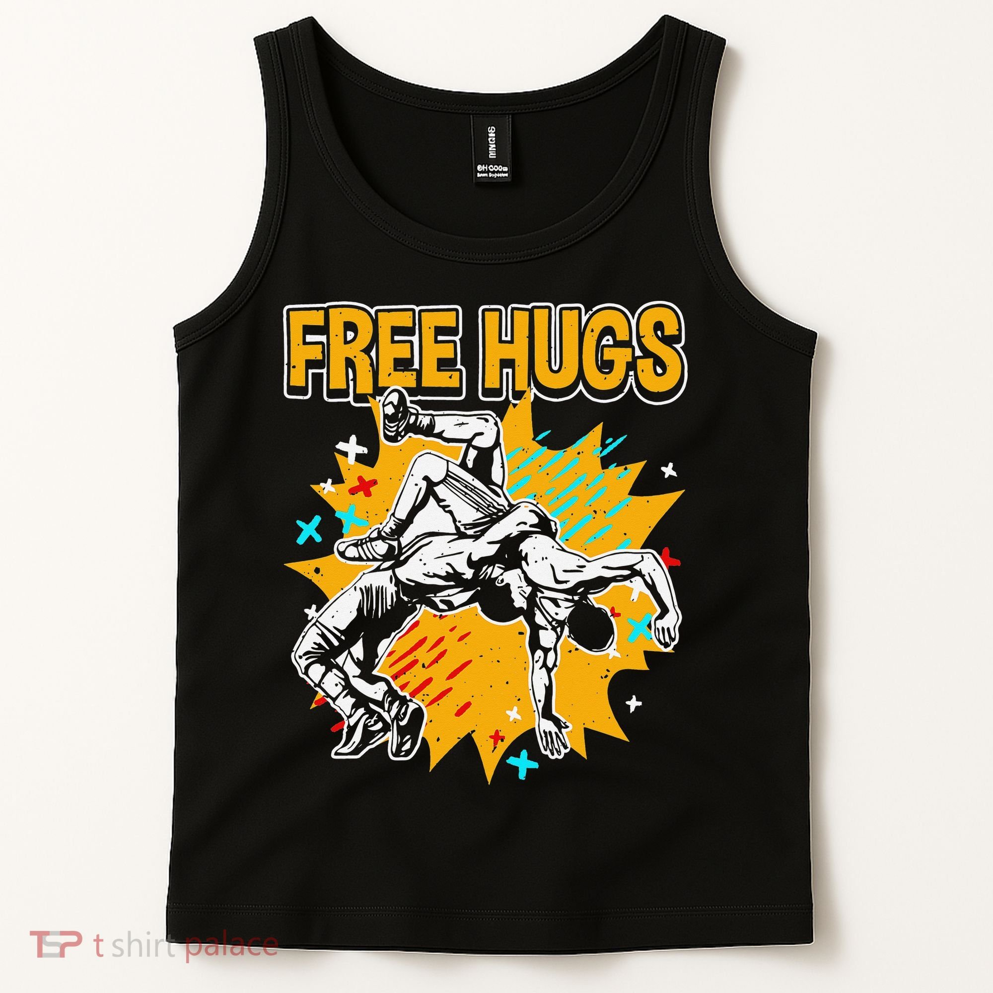 Wrestling Funny Free Hugs Wrestling Coach  Tank Top