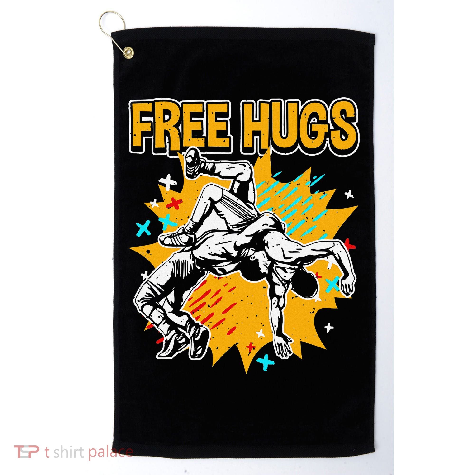 Wrestling Funny Free Hugs Wrestling Coach  Golf Towel
