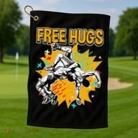 Wrestling Funny Free Hugs Wrestling Coach  Golf Towel thumb 1